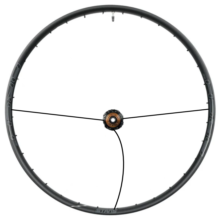 Bicycle Wheel 3 Spokes Buckled