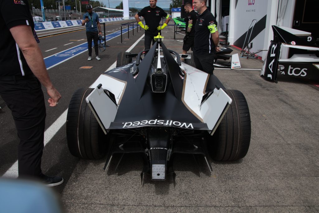 Formula E cars have minimal aerodynamic downforce and lack the huge wings found on most other single-seat race cars