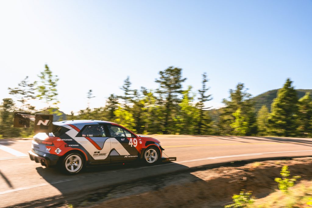 Randy Pobst Speeds Towards Halfway Picnic Grounds In His #49 Ta Spec Ioniq 5 N.