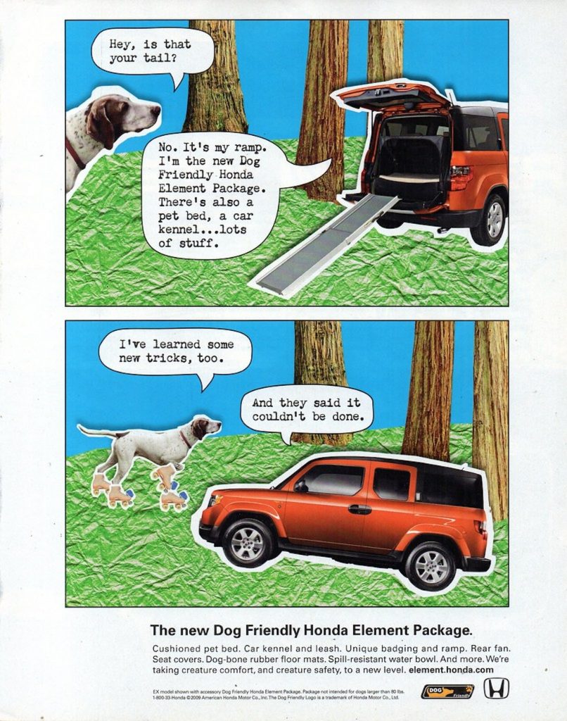 Honda Element Dog Friendly Ad