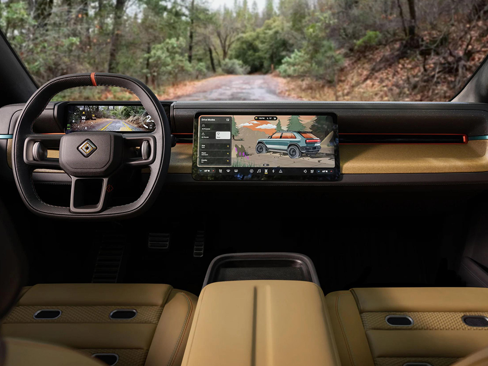 Rivian R3X Interior. Image Rivian Media